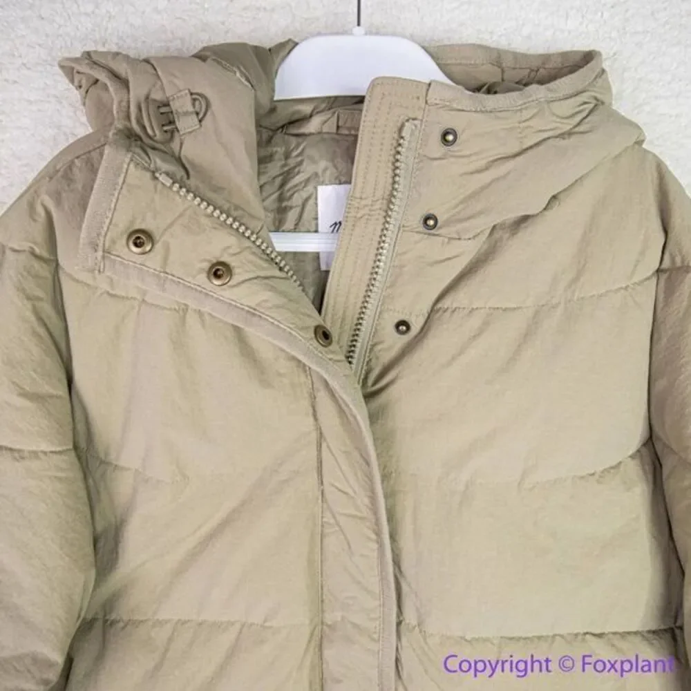 NEW Madewell Holland Quilted Puffer Parka in‎ faded military green, 1X - Picture 4 of 16